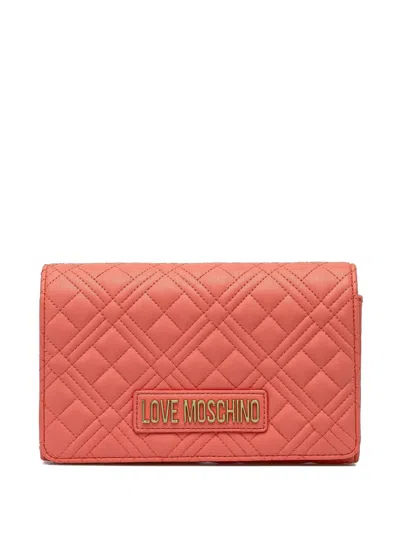 Love Moschino Quilted Crossbody Bag In Orange