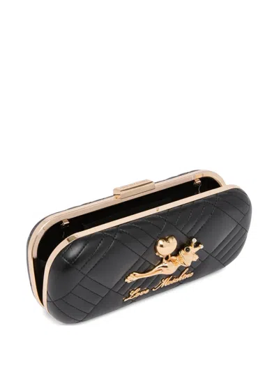 Love Moschino Quilted Embellishment Clutch Bag In Black