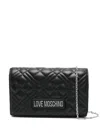 Love Moschino Quilted Faux-leather Cross Body Bag In Black