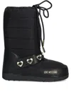 Love Moschino Quilted Heart Boots In Black