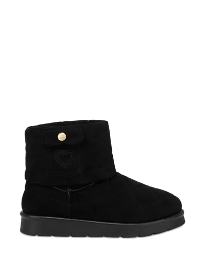 Love Moschino Quilted Heart-detail Boots In Black