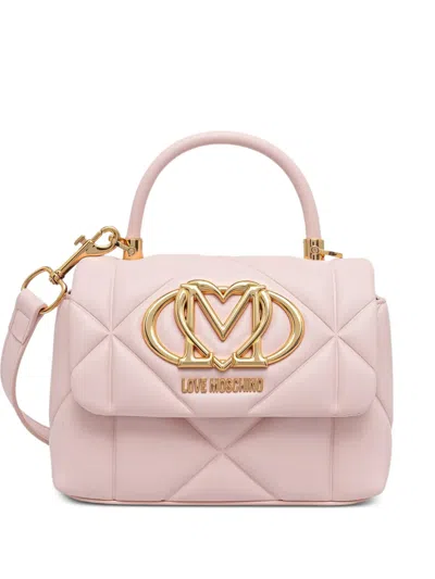 Love Moschino Quilted Heart-logo Tote Bag In Pink