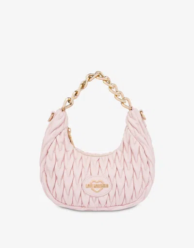 Love Moschino Quilted Hobo Bag In Pink