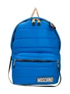 Love Moschino Quilted Hooded Backpack In Navy