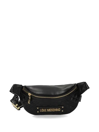 Love Moschino Quilted Logo Belt Bag In Red