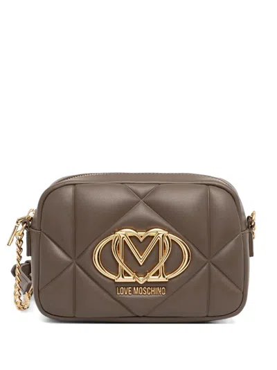 Love Moschino Quilted Logo-detail Cross Body Bag In Brown