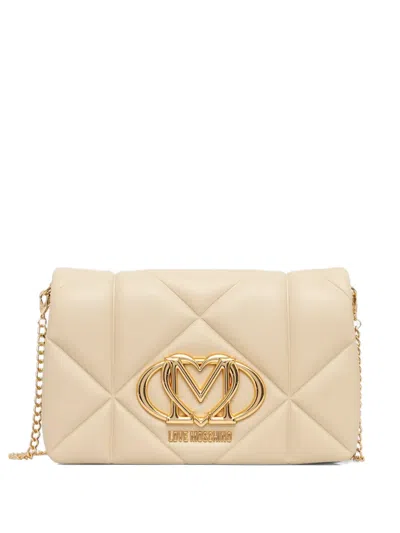 Love Moschino Quilted Logo-detail Cross Body Bag In Neutral