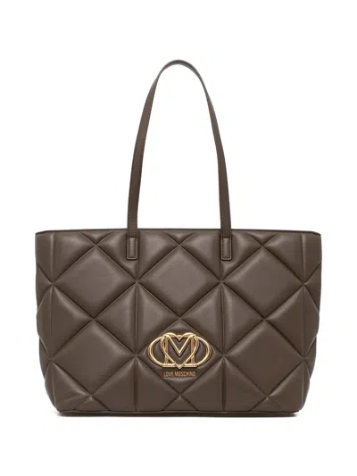 Love Moschino Quilted Logo-detail Tote Bag In Pink