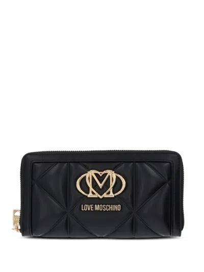 Love Moschino Quilted Logo-detail Wallet In Black