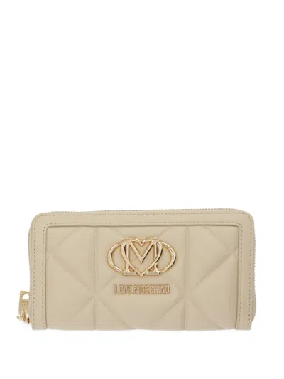Love Moschino Quilted Logo-motif Wallet In Neutral