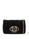 Love Moschino Quilted Logo-plaque Cross Body Bag In Black