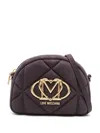 Love Moschino Quilted Logo-plaque Crossbody Bag In Purple