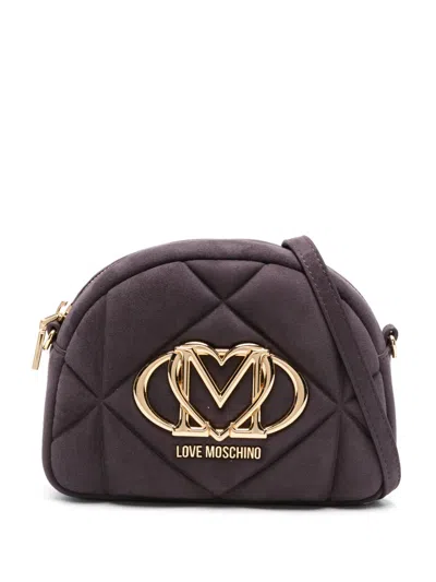 Love Moschino Quilted Logo-plaque Crossbody Bag In Purple
