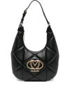 Love Moschino Quilted Logo-plaque Shoulder Bag In Black