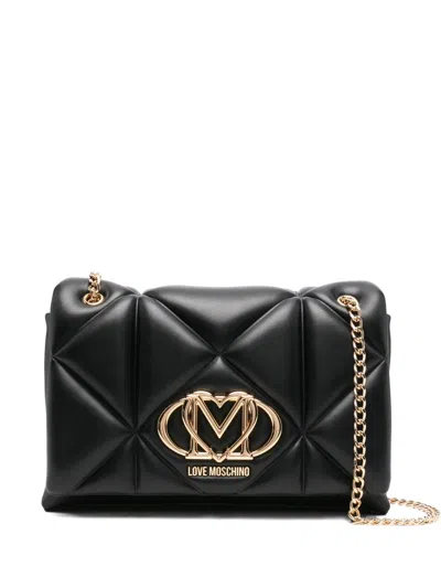 LOVE MOSCHINO QUILTED LOGO-PLAQUE SHOULDER BAG