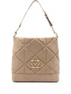 Love Moschino Quilted Shoulder Bag With Gold-tone Hardware In Neutral