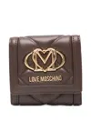 Love Moschino Quilted Logo-plaque Wallet In Brown