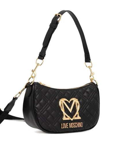 Love Moschino Quilted Logo Shoulder Bag In Black