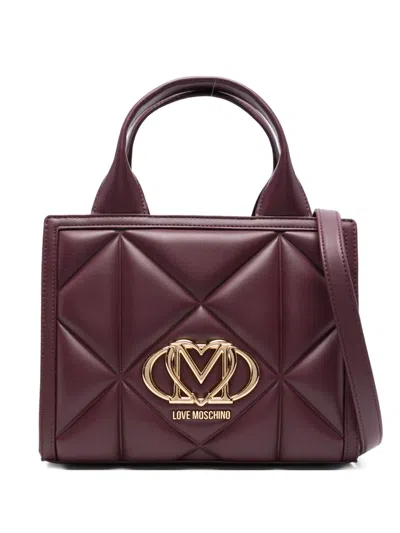 Love Moschino Quilted Logo Tote Bag In Red