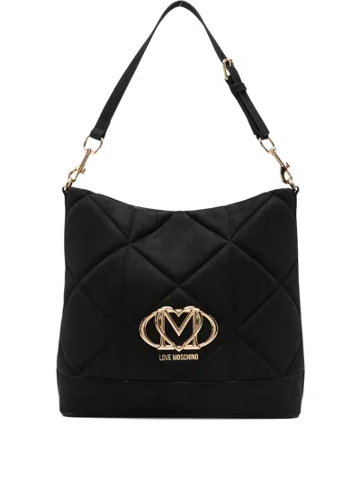 Love Moschino Quilted Logo Tote Bag In Black