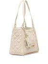 Love Moschino Quilted-logo Tote Bag In Neutral