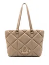 Love Moschino Quilted Logo Tote Bag In Neutral