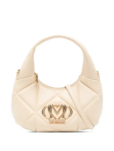 Love Moschino Quilted Logo Tote Bag In Neutral