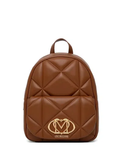 Love Moschino Quilted Logo-plaque Backpack In Pattern