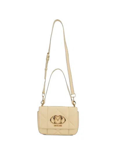 Love Moschino Quilted Logo-plaque Shoulder Bag In Pink