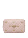 Love Moschino Quilted Make Up Bag In Pink