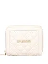 Love Moschino Quilted Padded Zip Wallet In Neutral