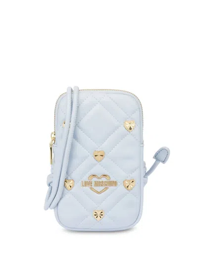 Love Moschino Quilted Phone Bag In Orange