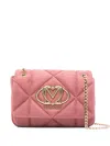 Love Moschino Quilted Pink Shoulder Bag With Chain Strap In Pink