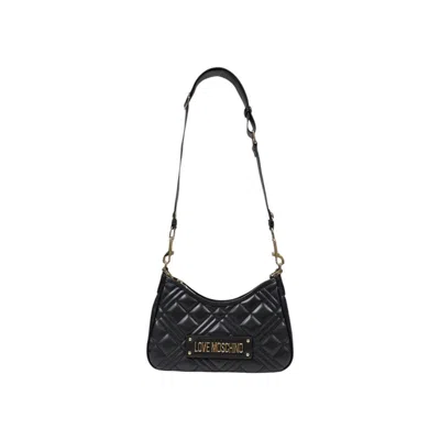 Love Moschino Quilted Polyurethane Shoulder Bag In Black