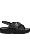 Love Moschino Quilted Sandals In Black