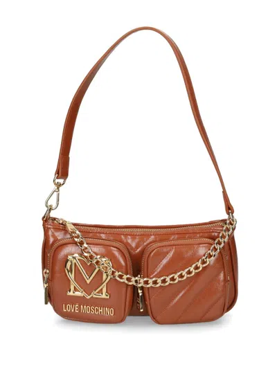 Love Moschino Quilted Shoulder Bag In Brown