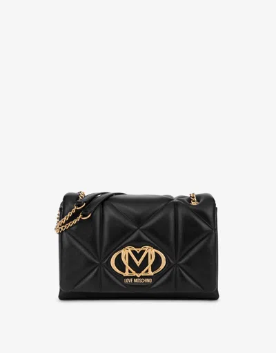 Love Moschino Quilted Shoulder Bag Embossed In Black