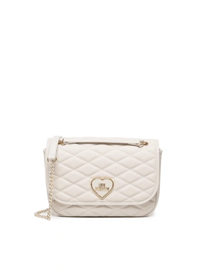 Love Moschino Quilted Shoulder Bag In White