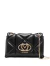 Love Moschino Quilted Shoulder Bag With Gold-tone Logo In Black