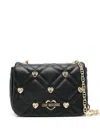 Love Moschino Quilted Shoulder Bag With Heart Embellishments In Black