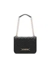 Love Moschino Quilted Shoulder Bag With Logo In Black