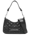 Love Moschino Quilted Shoulder Bag With Gold-tone Accents In Gray