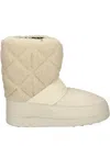 Love Moschino Quilted Strap Boots In Neutral