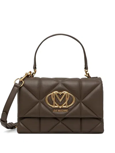 Love Moschino Quilted Top-handle Tote Bag In Brown