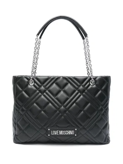 Love Moschino Quilted Tote Bag In Black