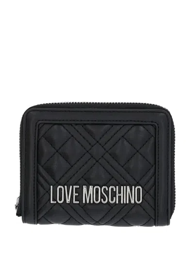 Love Moschino Quilted Wallet In Black