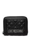 Love Moschino Quilted Zip-around Wallet In Black