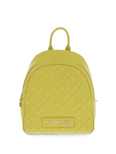 Love Moschino Quilted-design Logo-embellished Backpack In Green