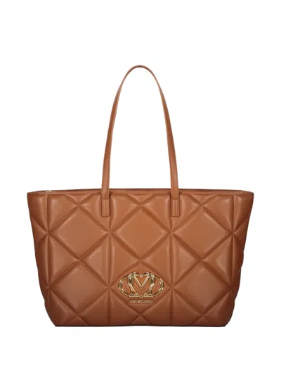 Love Moschino Quilted-pattern Tote Bag In Brown