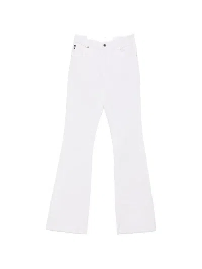 Love Moschino Raw-cut Flared Jeans In White